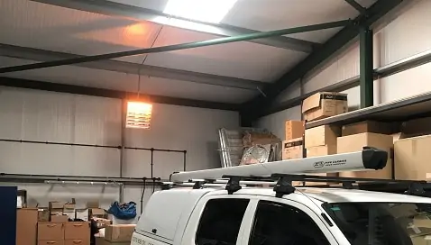 Vulcan chauffant un espace de garage