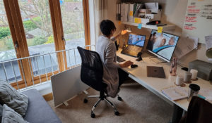 Panneau chauffant portable Herschel dans le bureau à domicile
