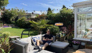 Radiateur d'extérieur Miami Noir sur pied noir