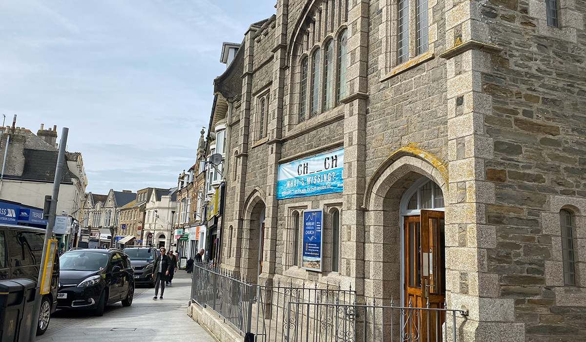 Extérieur de l'église évangélique de Newquay