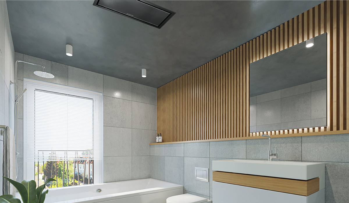 Radiateur infrarouge Krystal encastré dans le plafond de la salle de bains